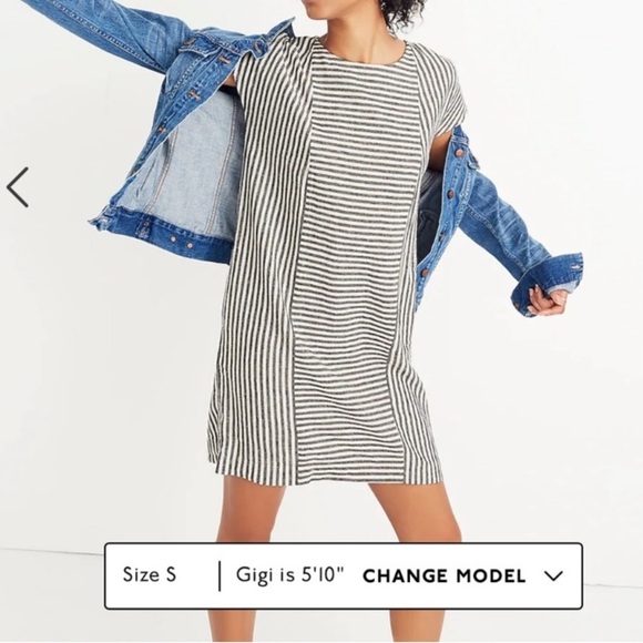 Madewell - Stripe-Play Button-Back Tee Dress - Picture 8 of 9
